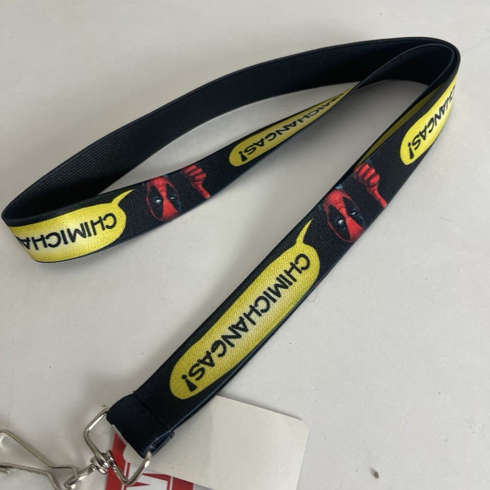 Marvel Deadpool Chimichangas ID‎ Holder LANYARD Black Yellow, 1” Wide, 19” Long